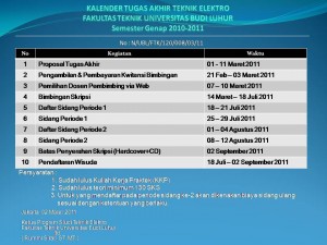 Kalender TA Elektro Genap 2010-2011